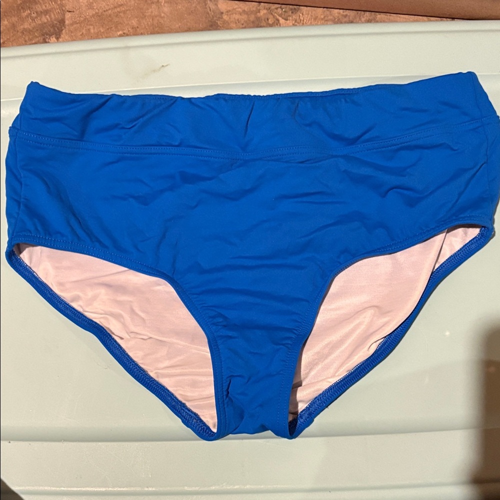 Lands' End Royal Blue High-Waist Swim Bottoms